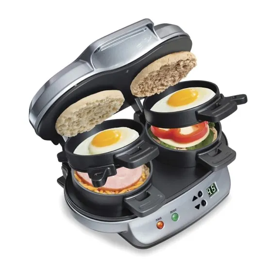 Hamilton Beach Dual Breakfast Sandwich Maker with Egg Cooker Rings