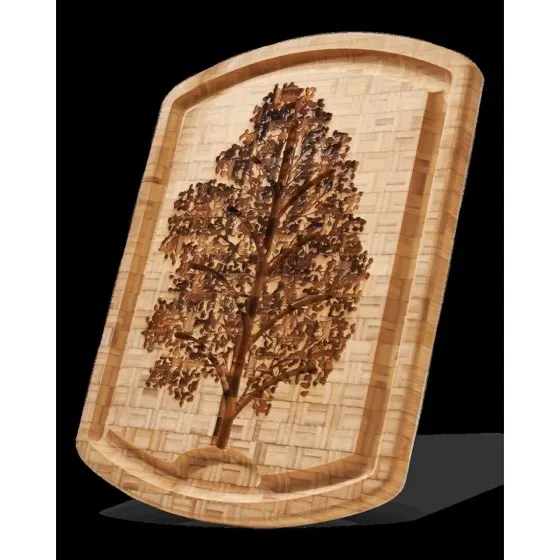 Totally Bamboo Family Tree Bamboo Carving Board with Etched Juice