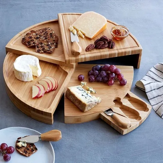 Picnic at Ascot Patented Bamboo Cheese/Charcuterie Board with Cheese Knife