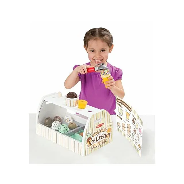 Melissa & Doug Wooden Scoop and Serve Ice Cream Counter