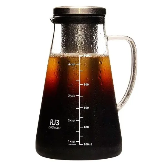 Ovalware Airtight Cold Brew Coffee Maker with Tea Infuser