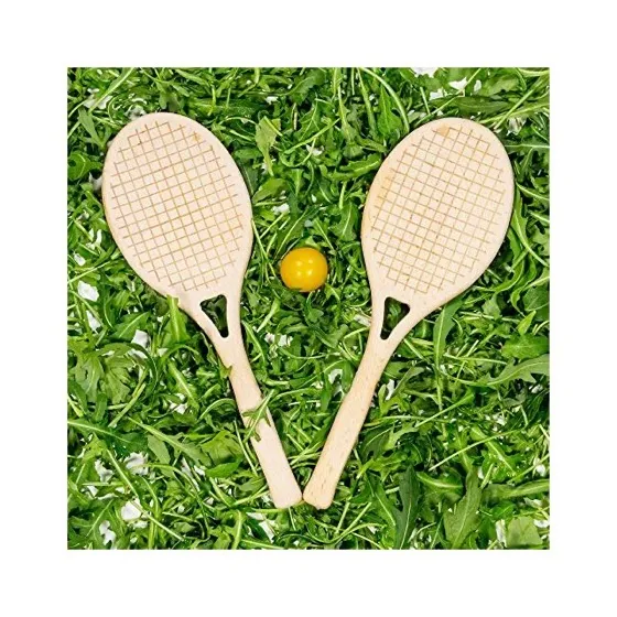 Wooden Salad Tennis Racket Serving Spoons