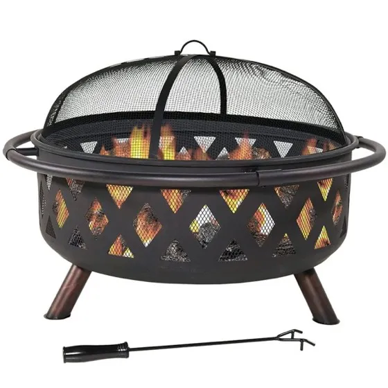 Sunnydaze Crossweave 36" Large Outdoor Fire Pit