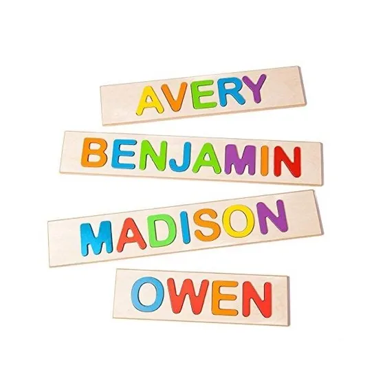 Fat Brain Toys Wooden Personalized Name Puzzles for Toddlers 1-3+