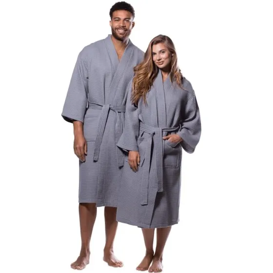 Unisex Waffle Kimono Bathrobe