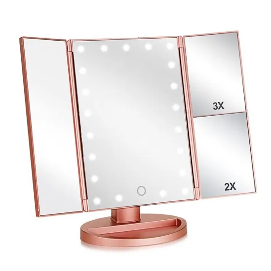 Flymiro Tri-Fold Lighted Vanity Mirror