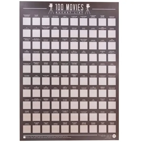 Uncommon Goods 100 Movies Scratch Off Poster