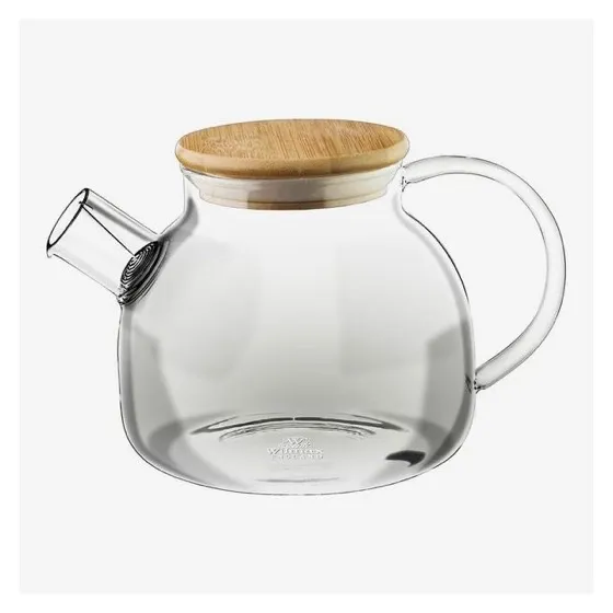 Wilmax Thermo Glass Tea Pot With Bamboo Lid And Removable