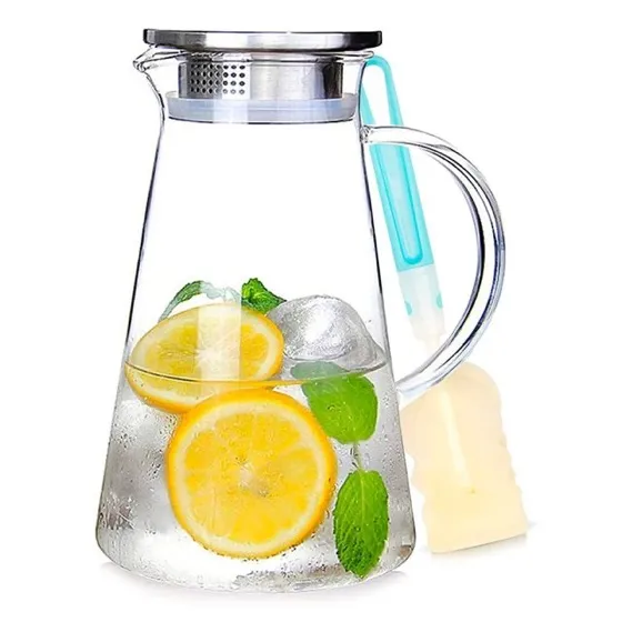 Susteas 68 oz Glass Pitcher with Lid
