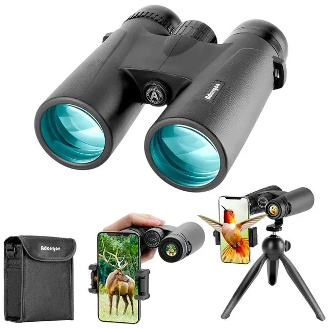 Adorrgon 12x42 HD Binoculars with Tripod and Phone Adapter