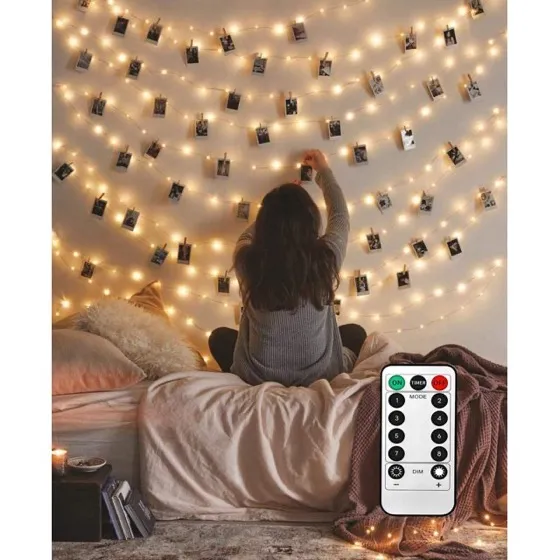 Leclstar 50 LED Photo Clips String Lights