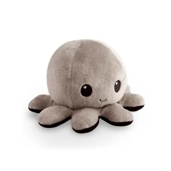 TeeTurtle Reversible Octopus Black & Gray 4 Inch Flip Plush