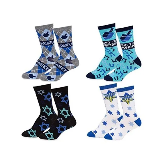 Mens & Womens Fun Novelty Holiday Christmas Hanukkah Crew Socks-4