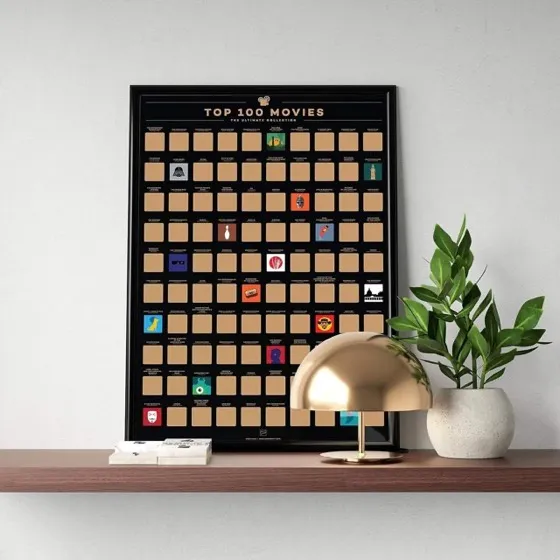 Enno Vatti Top 100 Movies Scratch Off Poster