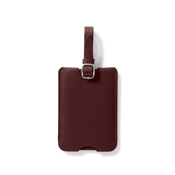 Leatherology Bordeaux Leatherology Luggage Tag with Privacy Sleeve & Adjustable