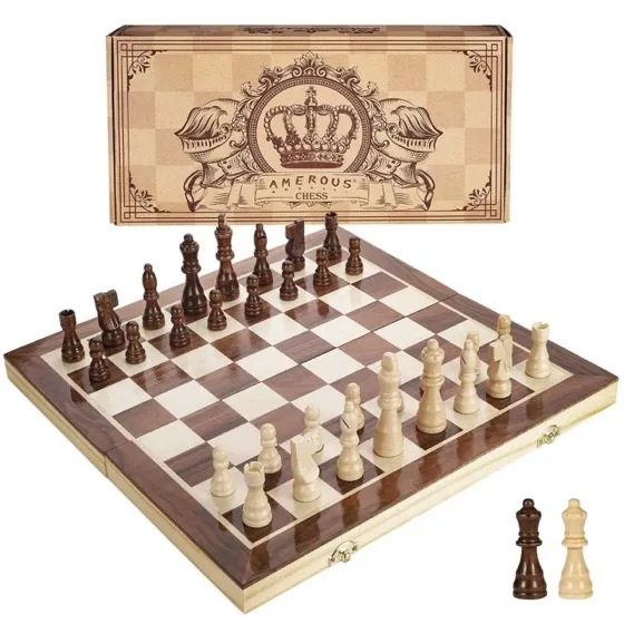 Amerous 15 Inches Magnetic Wooden Chess Set