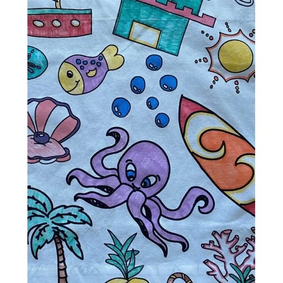 The Coloring Table Cloth in Oceantime Fun Design