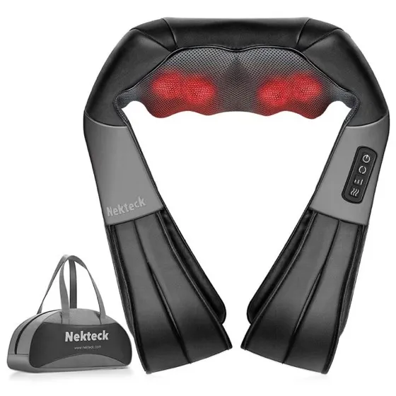 Nekteck Heated Shiatsu Neck Massager with Bag