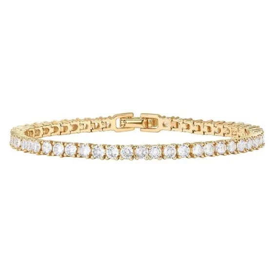 Pavoi 14K Gold Plated 3mm Cubic Zirconia Classic Tennis Bracelet