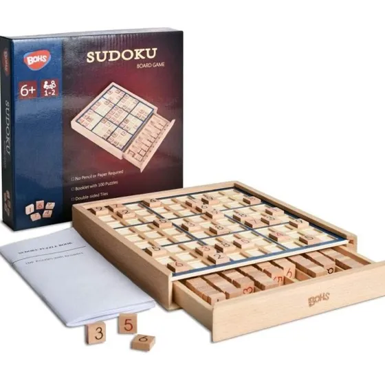 Bohs Wooden Sudoku Board Game for Adults and Kids