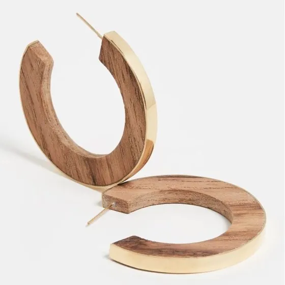 Soko Gilded Wood Paddle Hoops