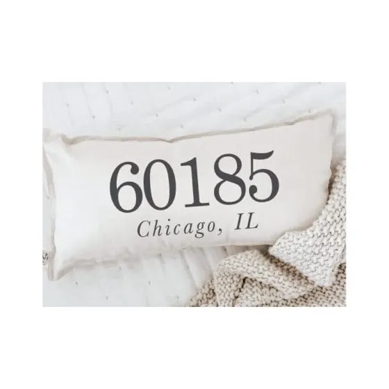 Personalized Zip Code Lumbar Pillow