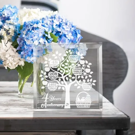 4th Wedding Anniversary Paperweight