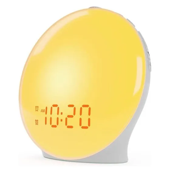 Jall Full-Screen Wake Up Light Sunrise Alarm Clocks for Bedrooms