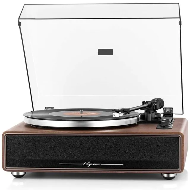 1 BY ONE Rock Turntable with Built-in Speakers