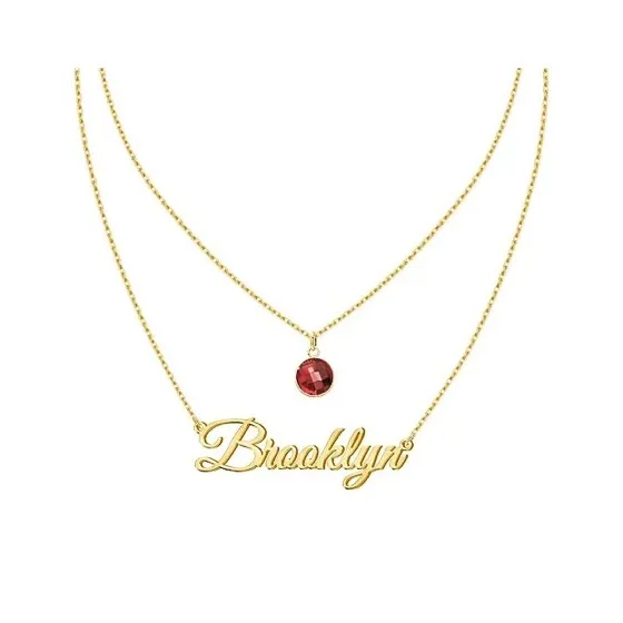 MeMoShe Layered Choker Name Necklace Personalized with Heart