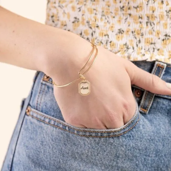 Alex and Ani Because I Love You Aunt Expandable Wire Bangle