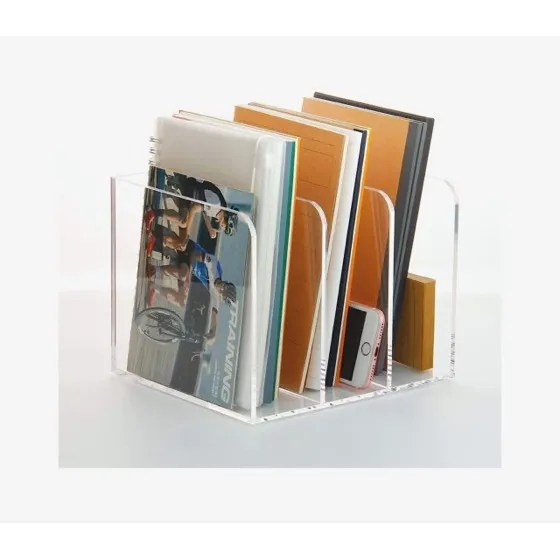 Sanrui Clear Acrylic Vertical Magazine File Organizer with 3-Slot