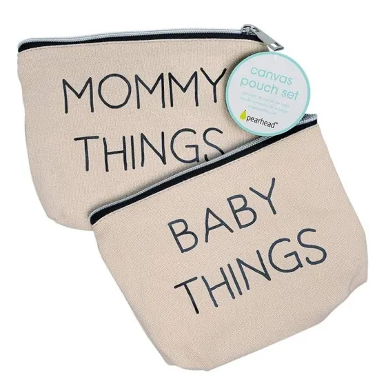 Pearhead Mommy and Baby Canvas Pouch Set