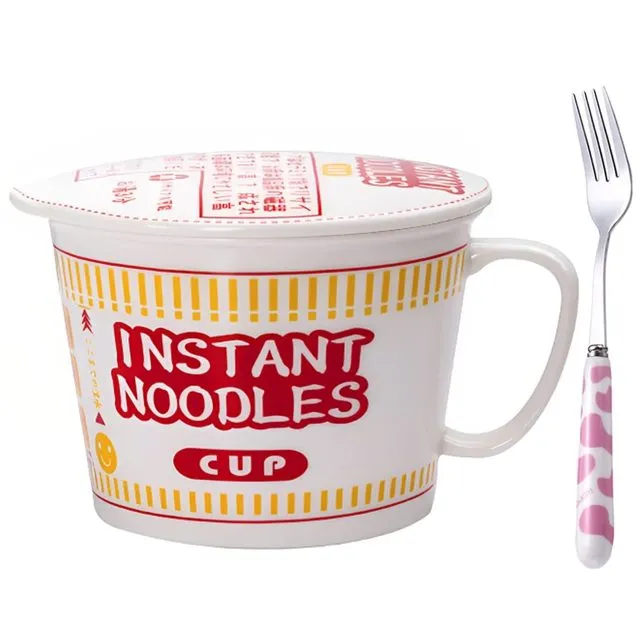 34 OZ Ceramic Bowl with Lid Instant Ramen Noodle Bowl