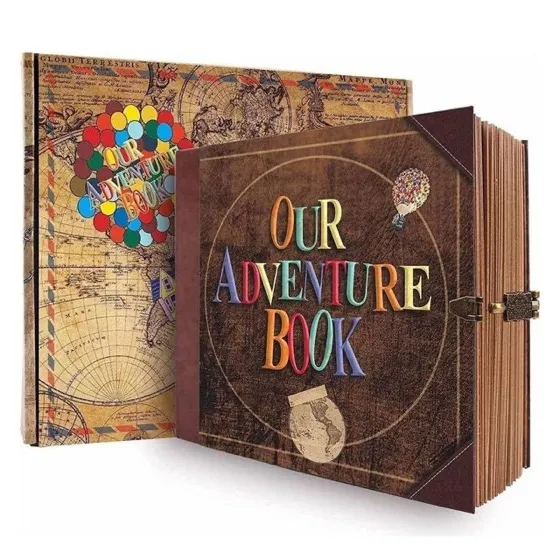 Jimbon Our Adventure Book Scrapbook Photo Album Retro Style Embossed