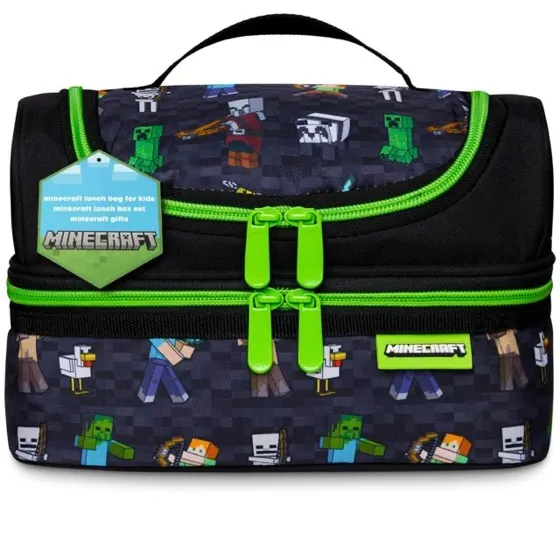 Minecraft Insulated Lunch Bag for Kids Creeper Lunchbox for Boys
