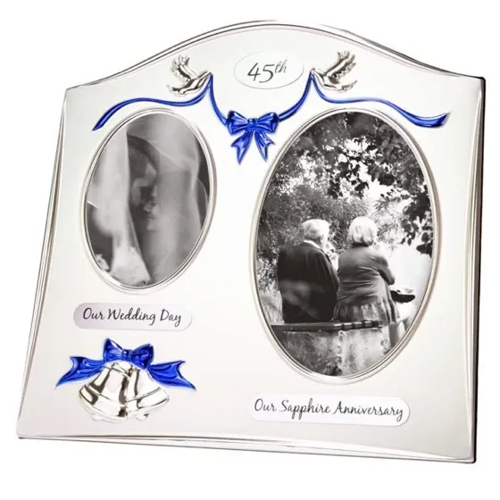 Haysom Interiors 45th Sapphire Anniversary Double Picture Frame