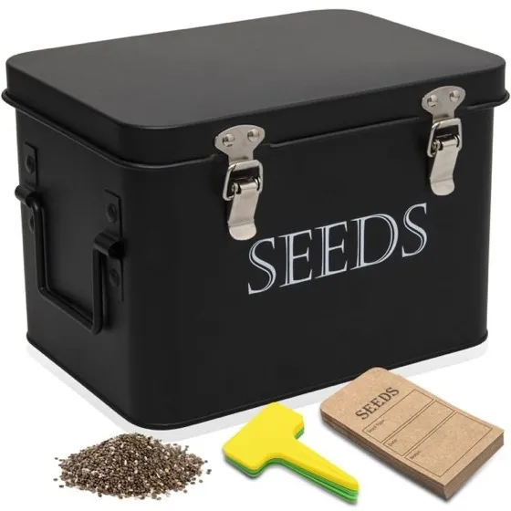 Garden Seed Storage Box with Dividers Seeds Packet Organizer Case