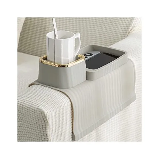 Elimiko Non-Slip Silicone Couch Cup Holder Tray for Sofa Arm