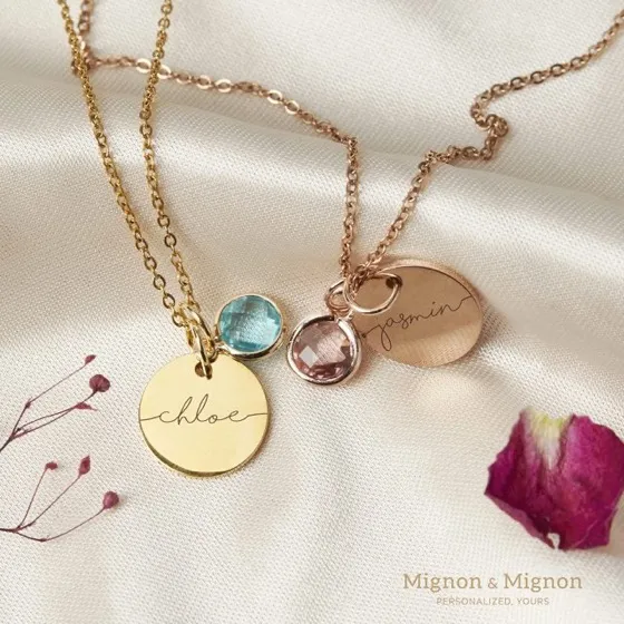 Personalized Birthstone Name Necklace