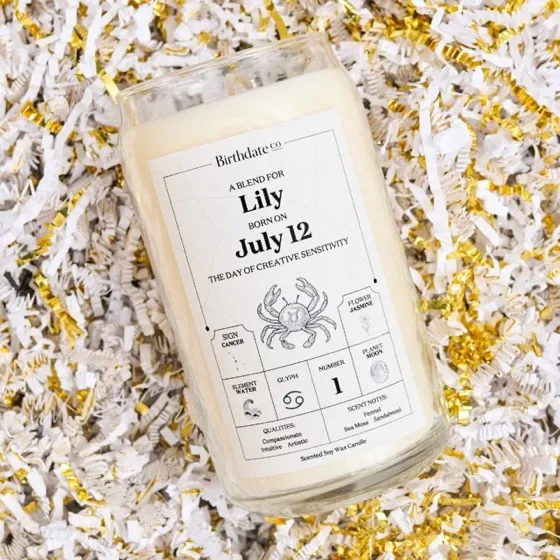 Birthdate Co. The Personalized Birthdate Candle