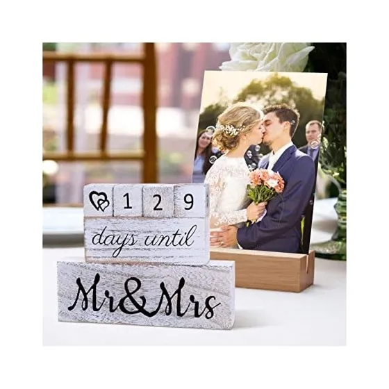 Bucherry 6 Pcs Wedding Countdown Blocks