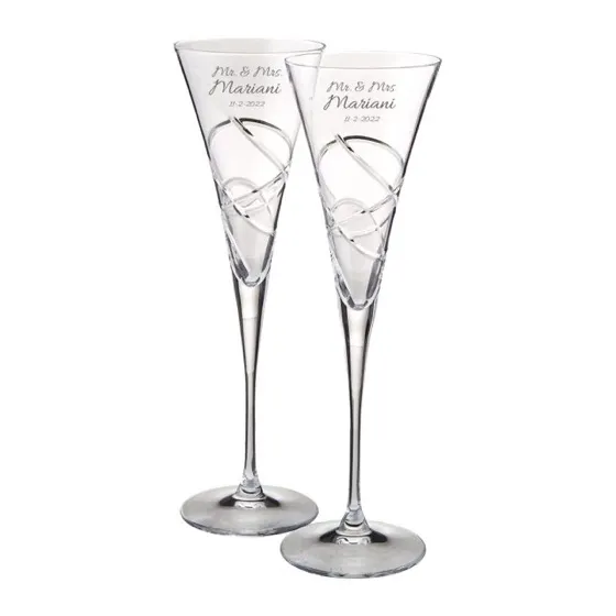 Lenox Engraved Adorn Wedding Champagne Flutes