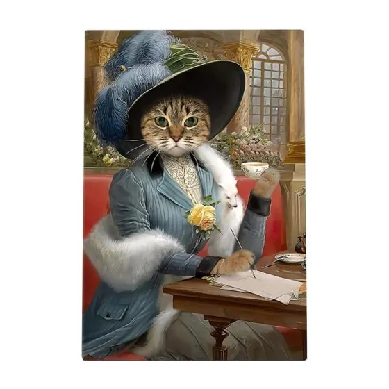 Personalized Pets Portrait Painting of Dog and Cat Renaissance Style