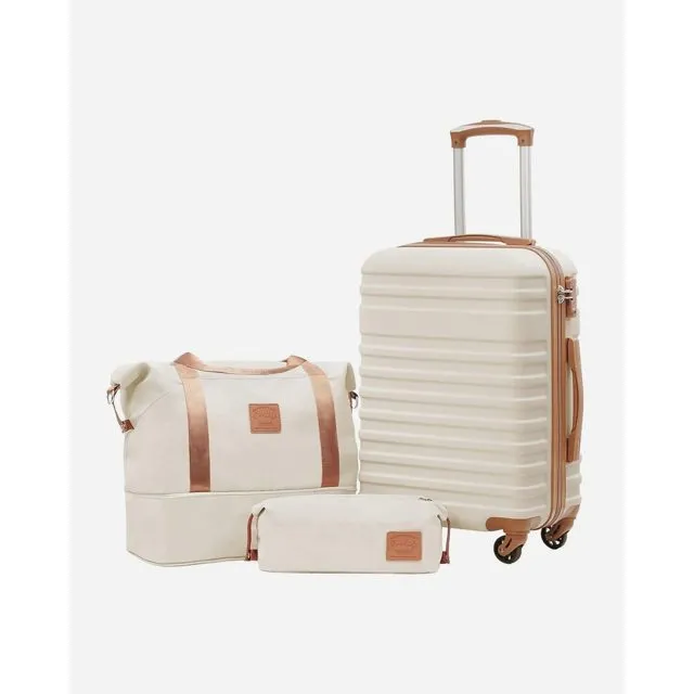 Coolife 3-Piece Carry On Hardside Luggage Set