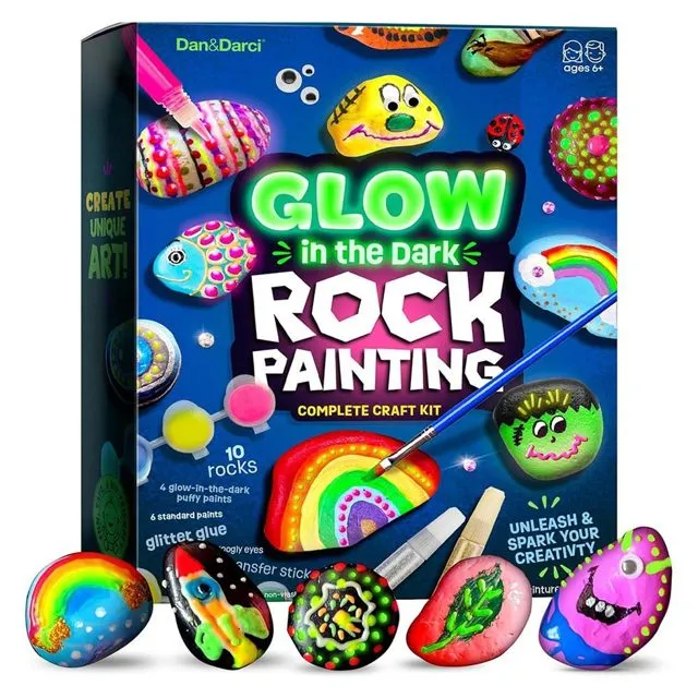 Dan&Darci Glow-in-the-Dark Rock Painting Kit
