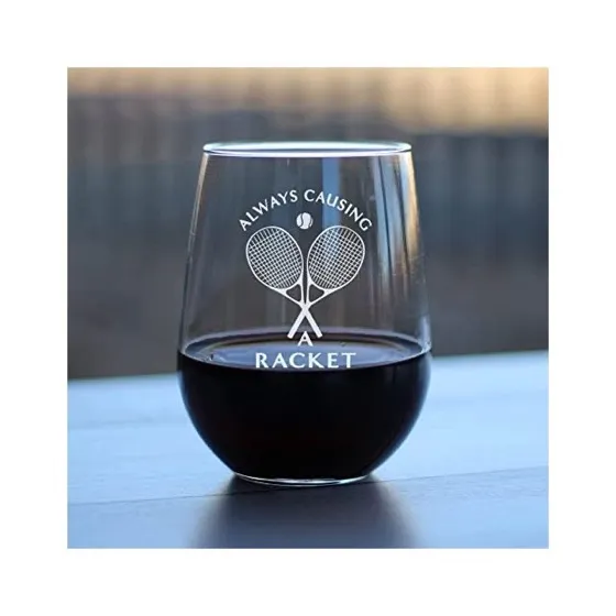 Always Causing A Racket Stemless Wine Glass