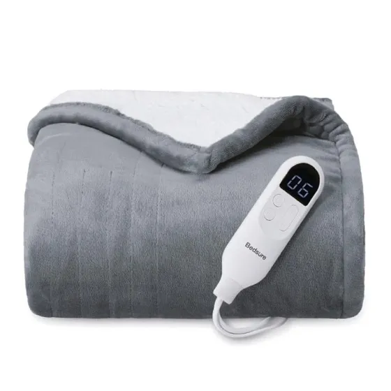 Bedsure Heated Blanket Throw Blanket with Preheat Function