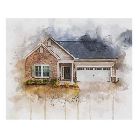Custom Watercolor House Portrait