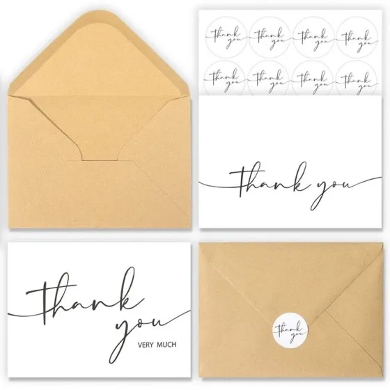 Nescci 24 Pack Thank You Cards With Envelopes, 4x6 Inch Minimalistic